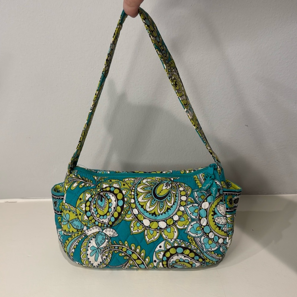 Vera Bradley Retired Peacock Maggie Paisley Quilted Baguette Handbag